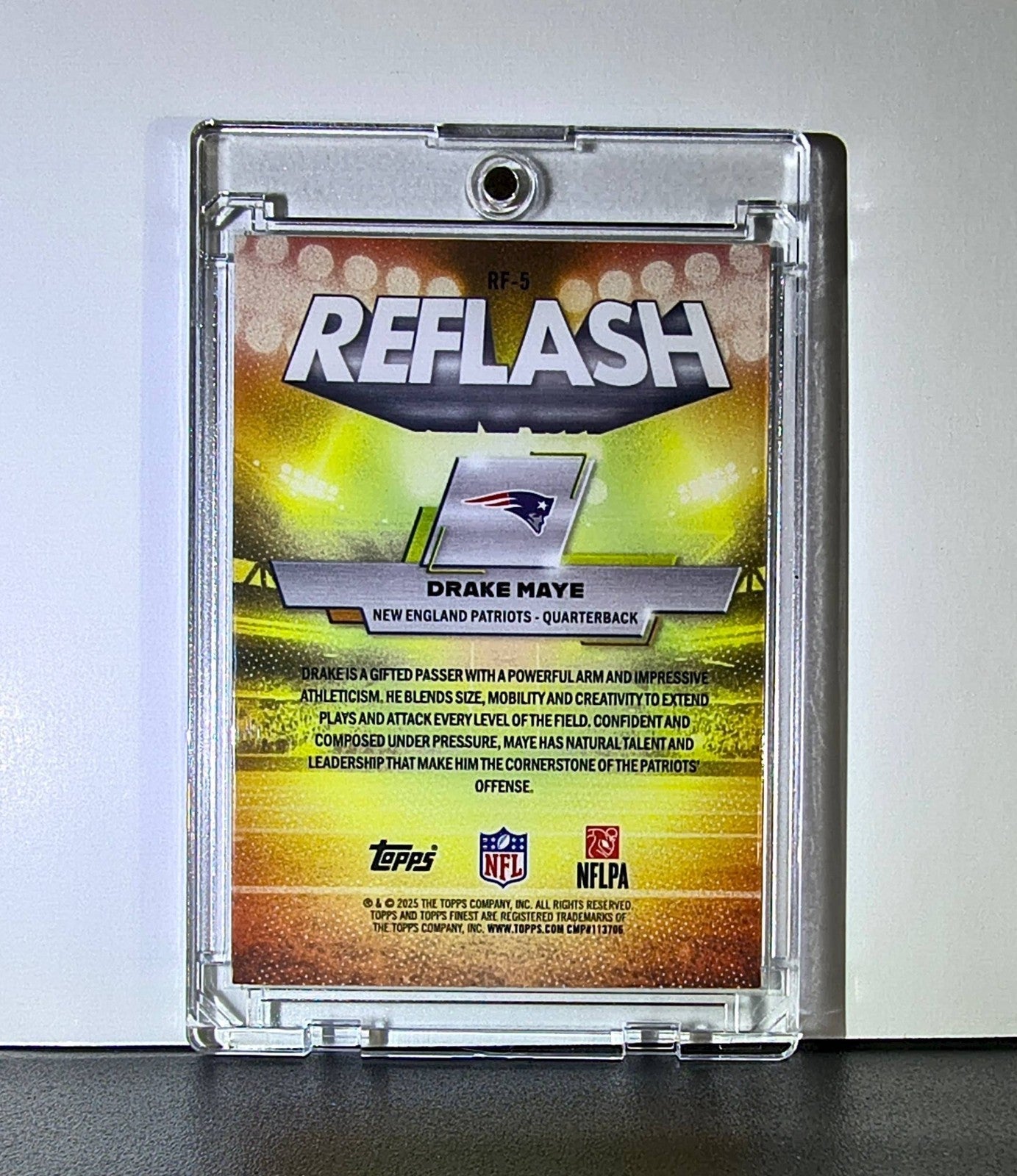 Drake Maye 2025 Topps Finest NFL #RF-5 Reflash Card New England Patriots