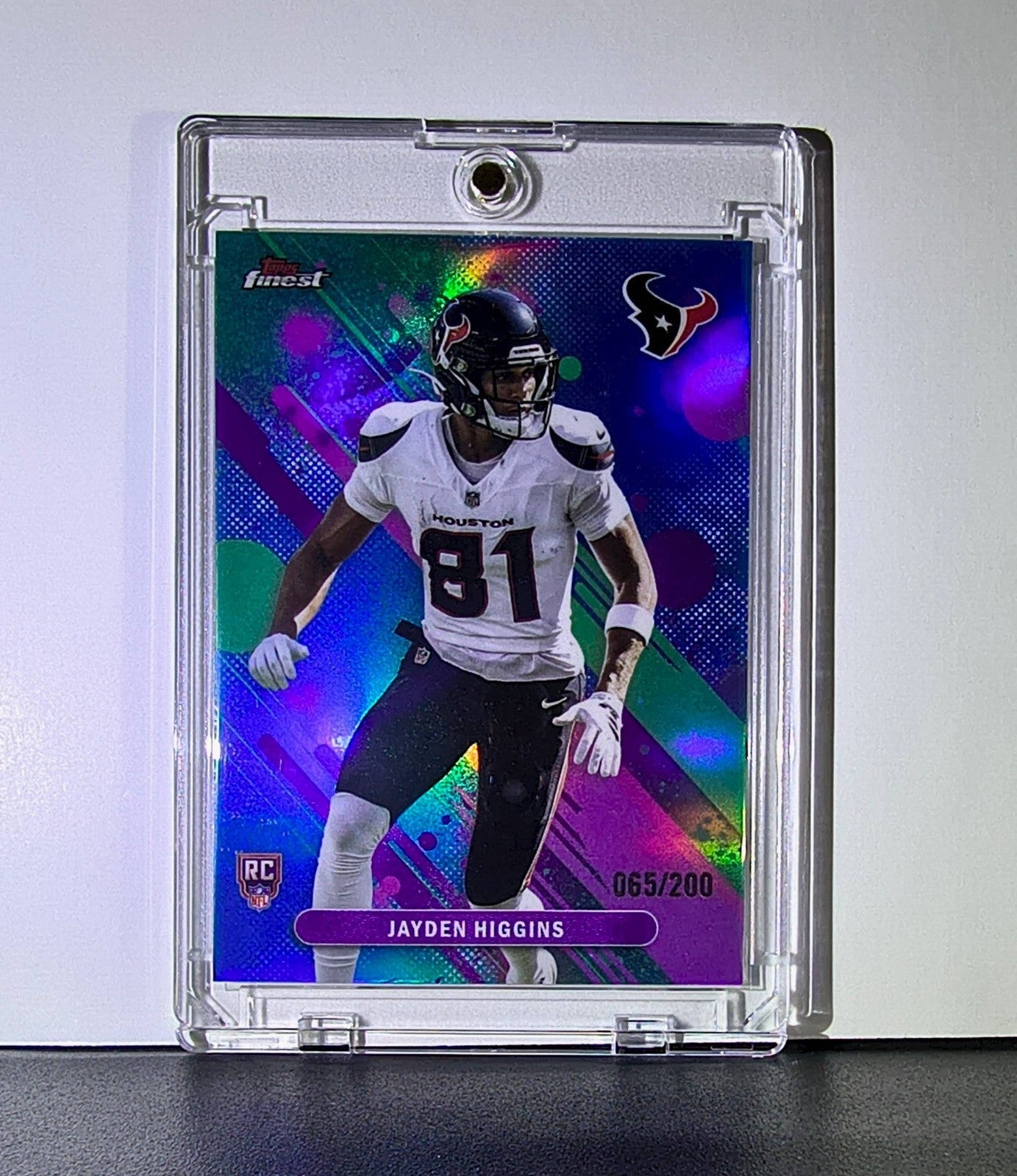 Jayden Higgins Rookie 2025 Topps Finest NFL #26 Card Houston Texans 065/200