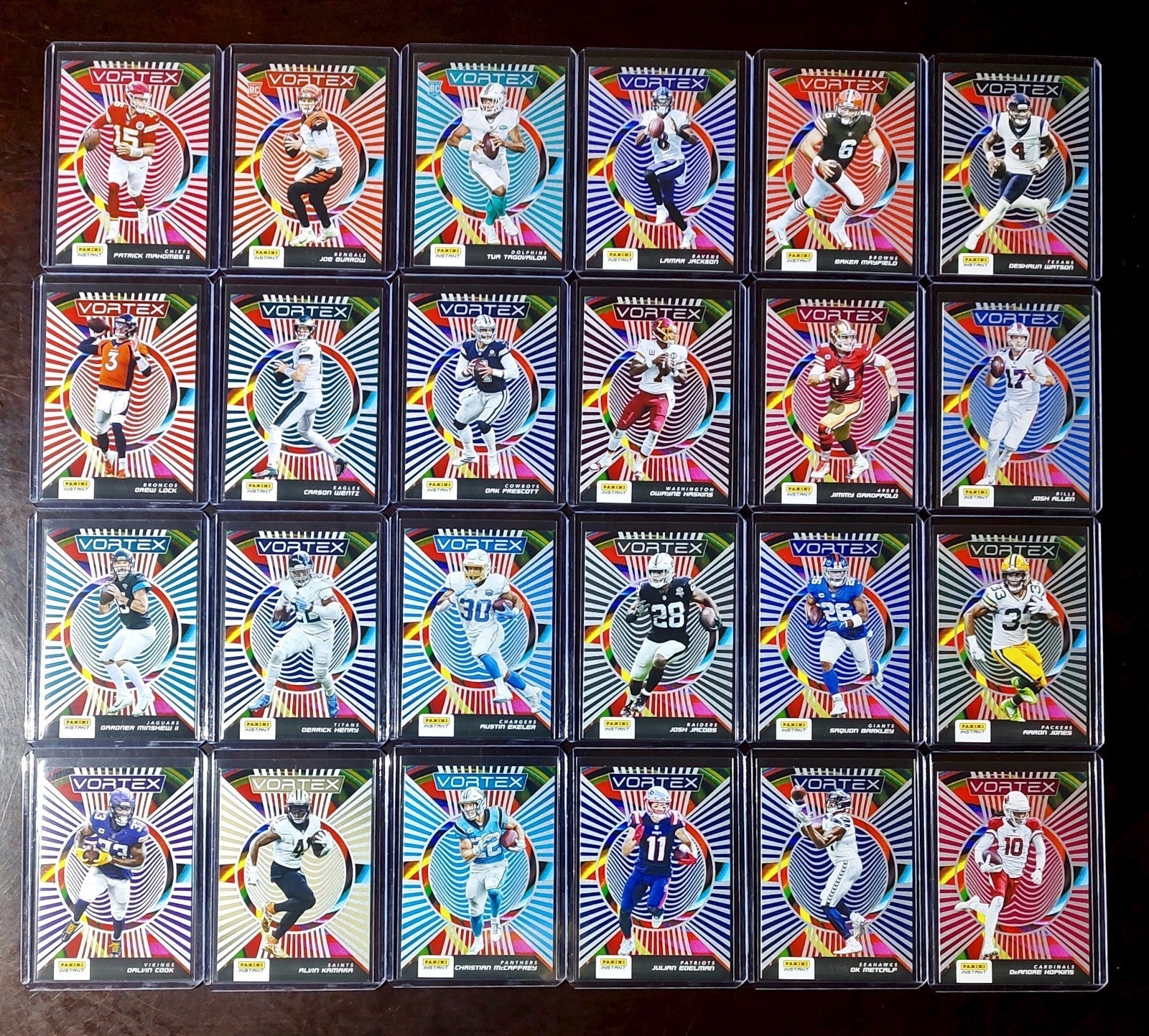 2020 Panini NFL Football Instant Vortex Complete 24-Card Set 1/935