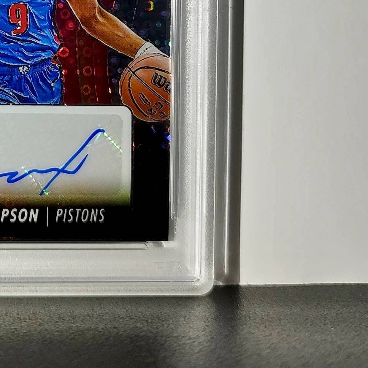 Ausar Thompson 2023 NBA Hoops #RI-ASR Rookie Ink Prizm Disco Ball PSA 9 Auto 8