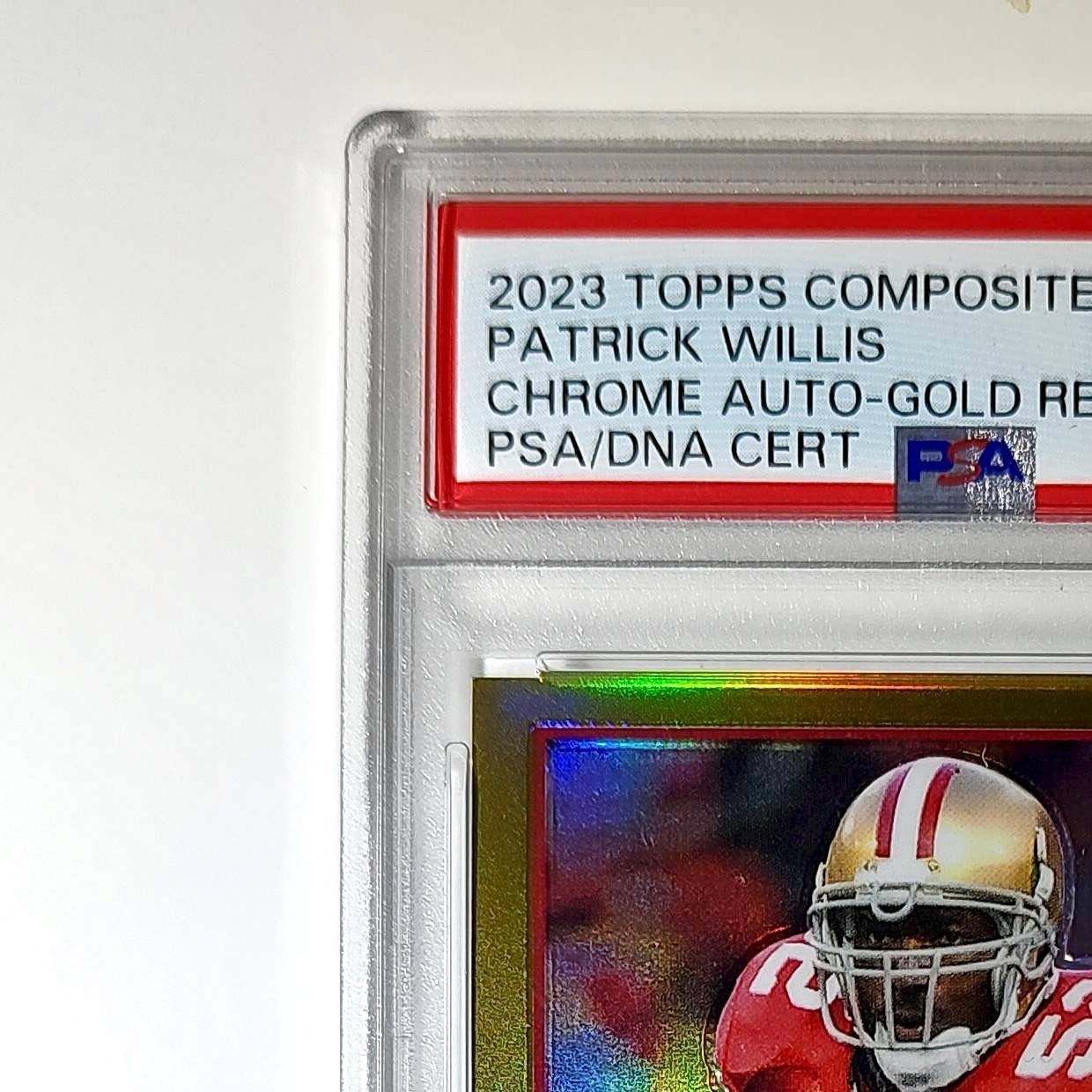 Patrick Willis 2023 Topps Chrome #TCA-PW Gold Refractor 16/50 PSA 6 Auto 10
