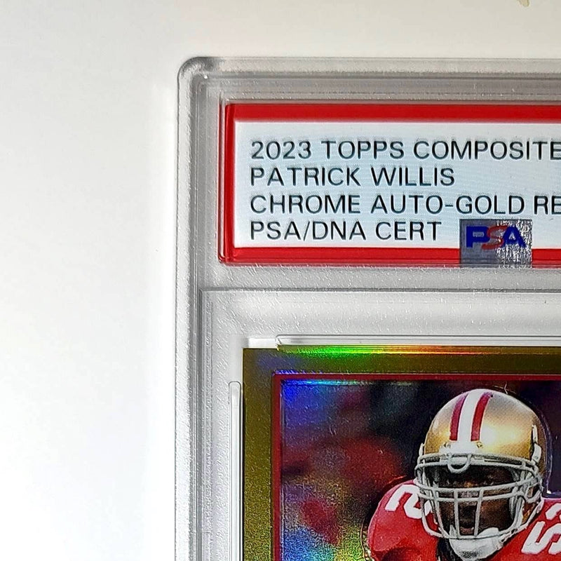 Patrick Willis 2023 Topps Chrome #TCA-PW Gold Refractor 16/50 PSA 6 Auto 10