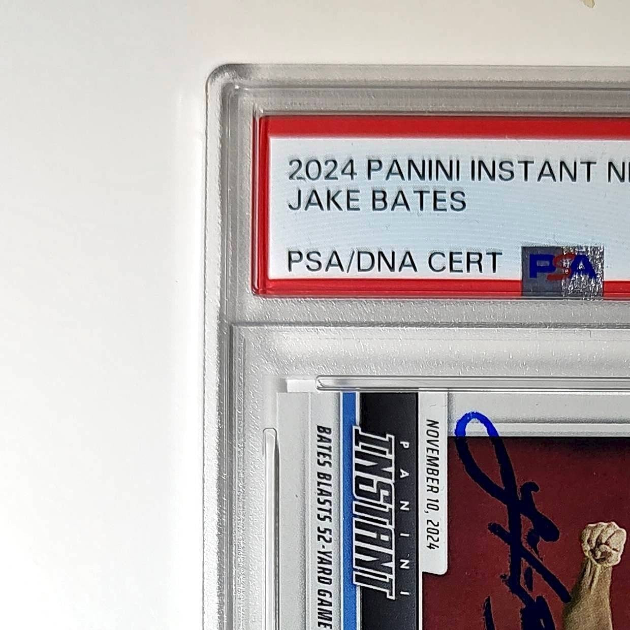 Jake Bates Rookie 2024 Panini NFL #147 Detroit Lions PSA 9 Auto 9