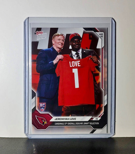 Jeremiyah Love Rookie 2026 Topps Now Draft Night #JLOV Card Arizona Cardinals
