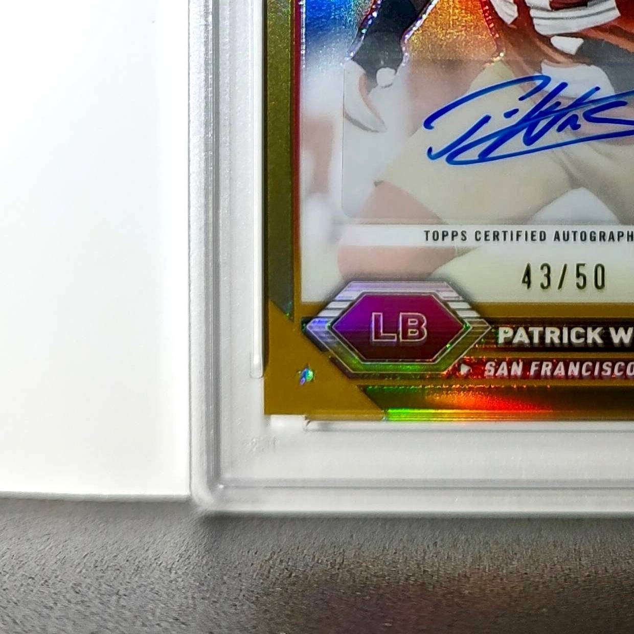 Patrick Willis 2023 Topps Chrome #TCA-PW Gold Refractor 43/50 PSA 9 Auto 9
