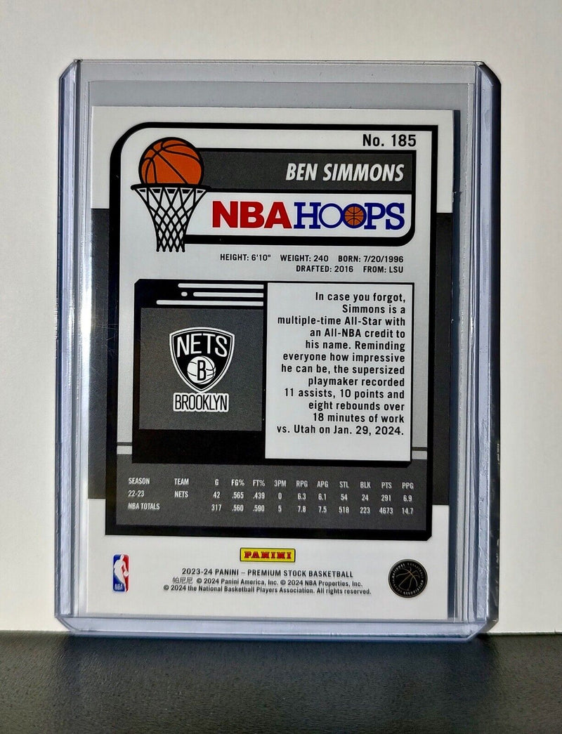 Ben Simmons 2023-24 Panini Premium Stock NBA Hoops #185 Card Brooklyn Nets