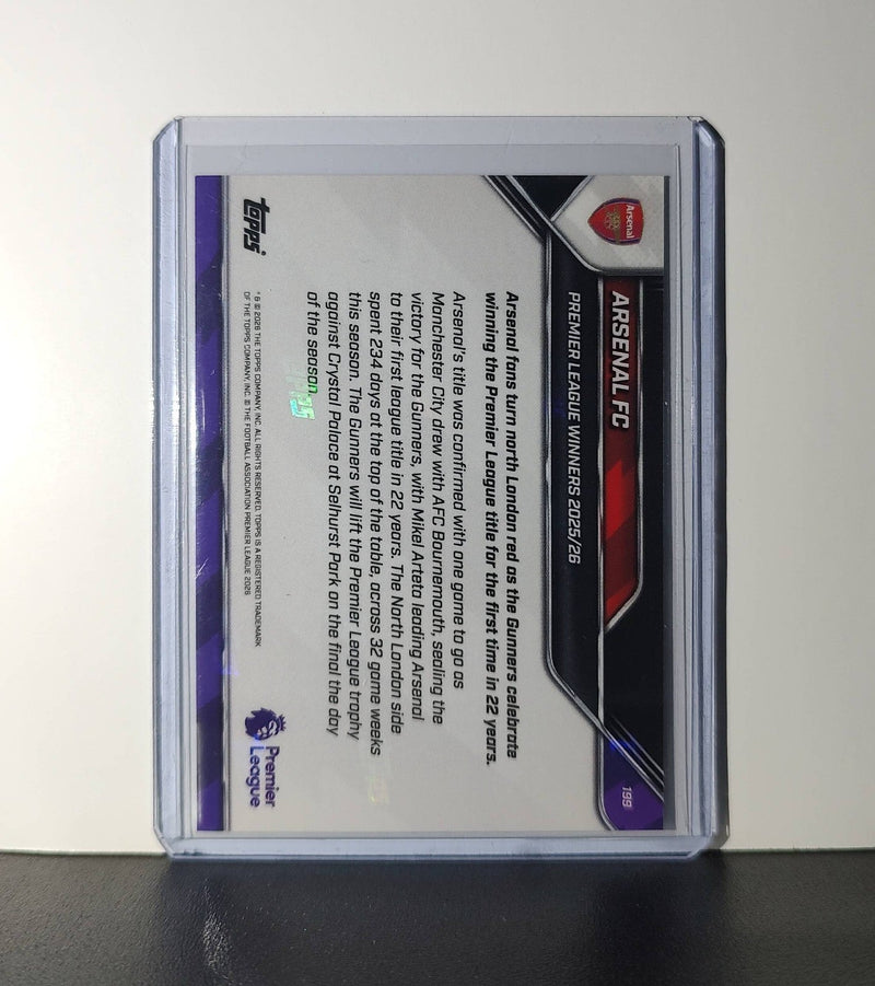 Arsenal FC 2025-26 Topps Now Premier League Winners Team Soccer #199 Card