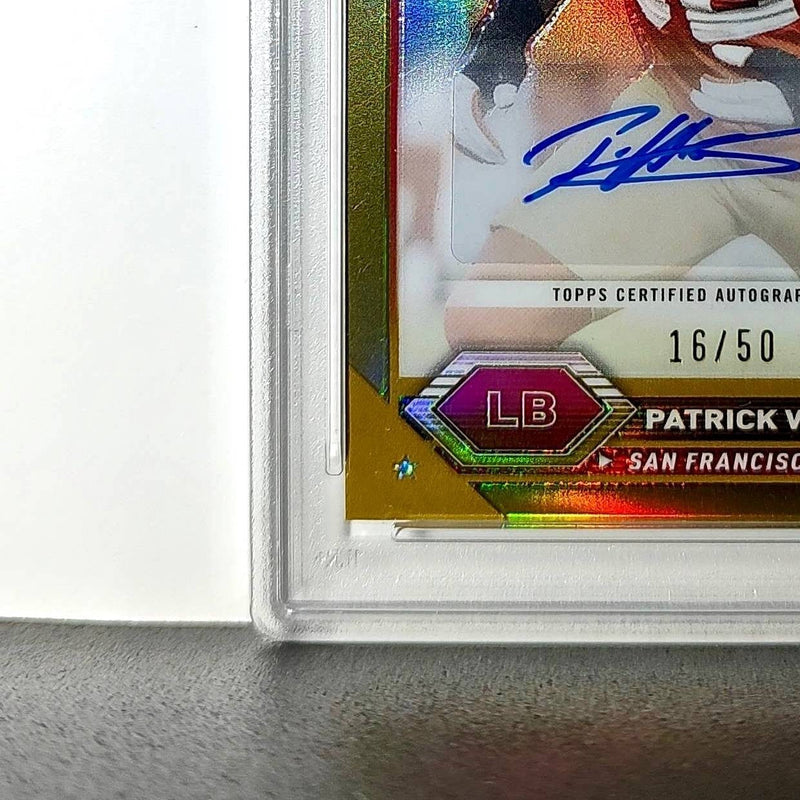 Patrick Willis 2023 Topps Chrome #TCA-PW Gold Refractor 16/50 PSA 6 Auto 10