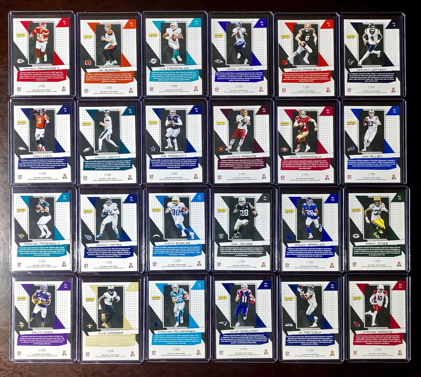 2020 Panini NFL Football Instant Vortex Complete 24-Card Set 1/935