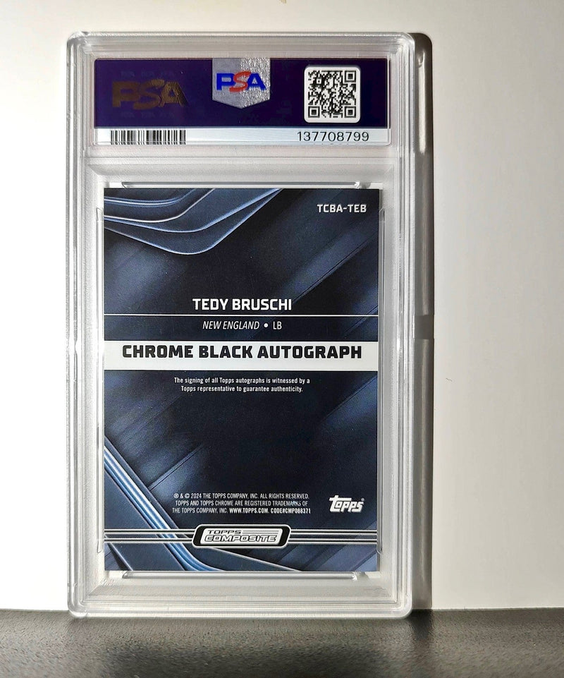 Tedy Bruschi 2023 Topps Chrome Black #TCBA-TEB PSA 9 Auto 10
