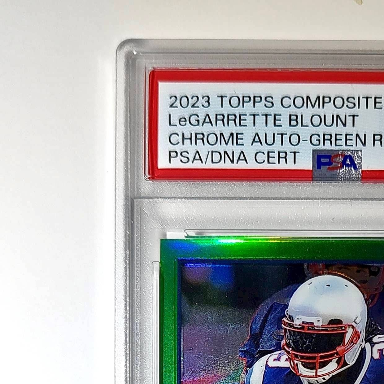 LeGarrette Blount 2023 Topps Chrome #TCA-LB Green Refractor 14/99 PSA 10 Auto 10