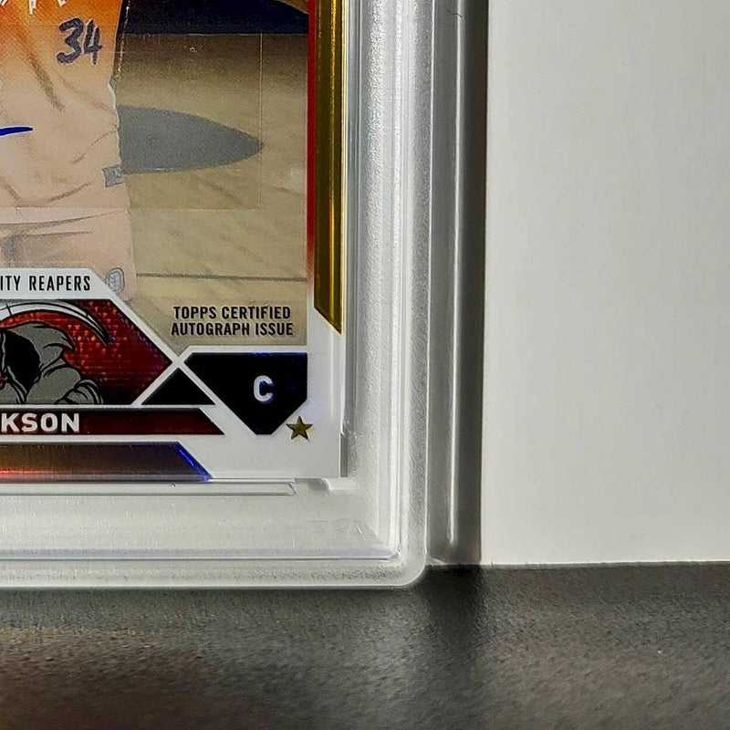 Jahzare Jackson 2023 Topps Chrome #A-JJA Gold Refractor 20/50 PSA 9 Auto 10