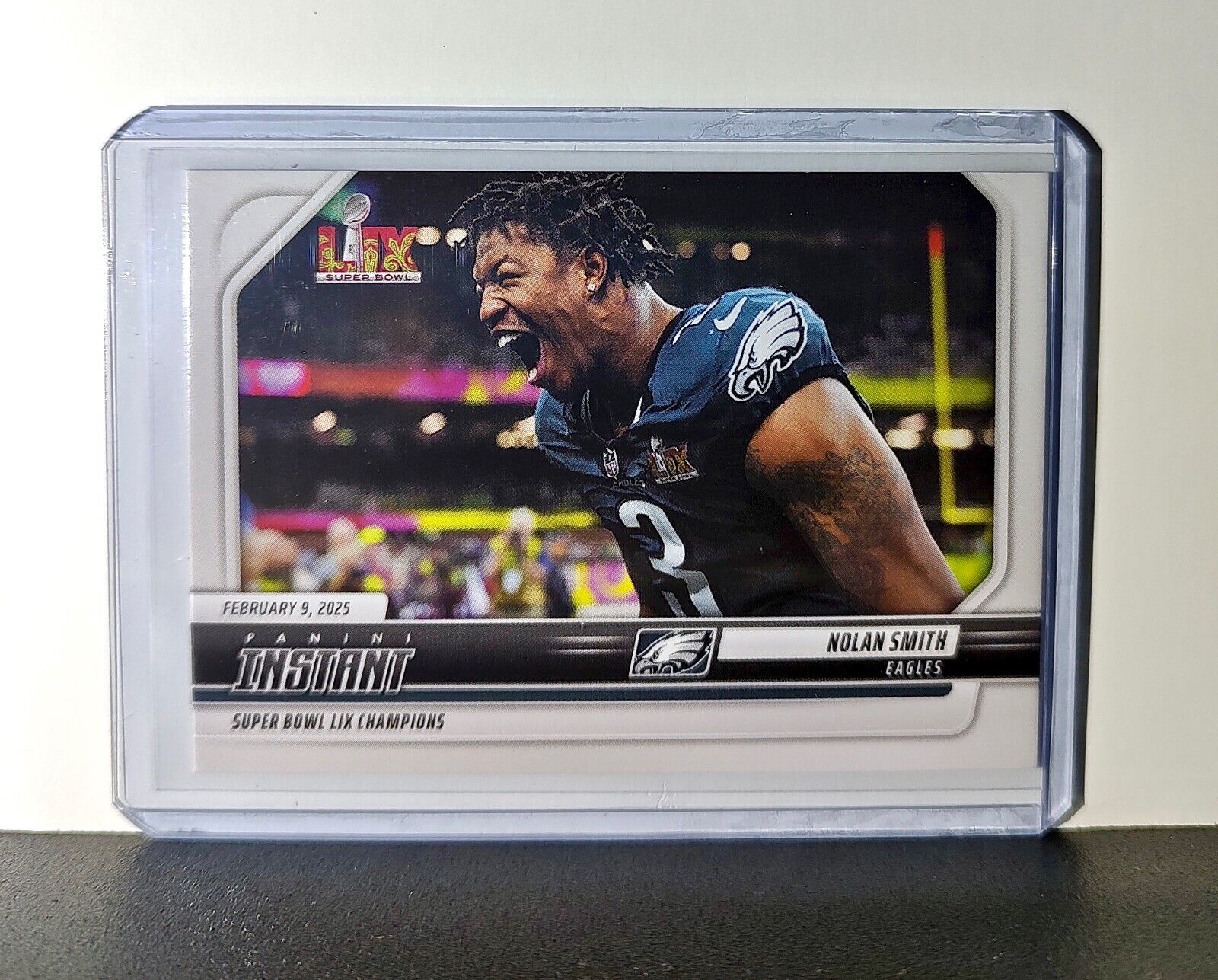 Nolan Smith 2024 Panini Super Bowl LIX Champions NFL #17 Football Card Eagles