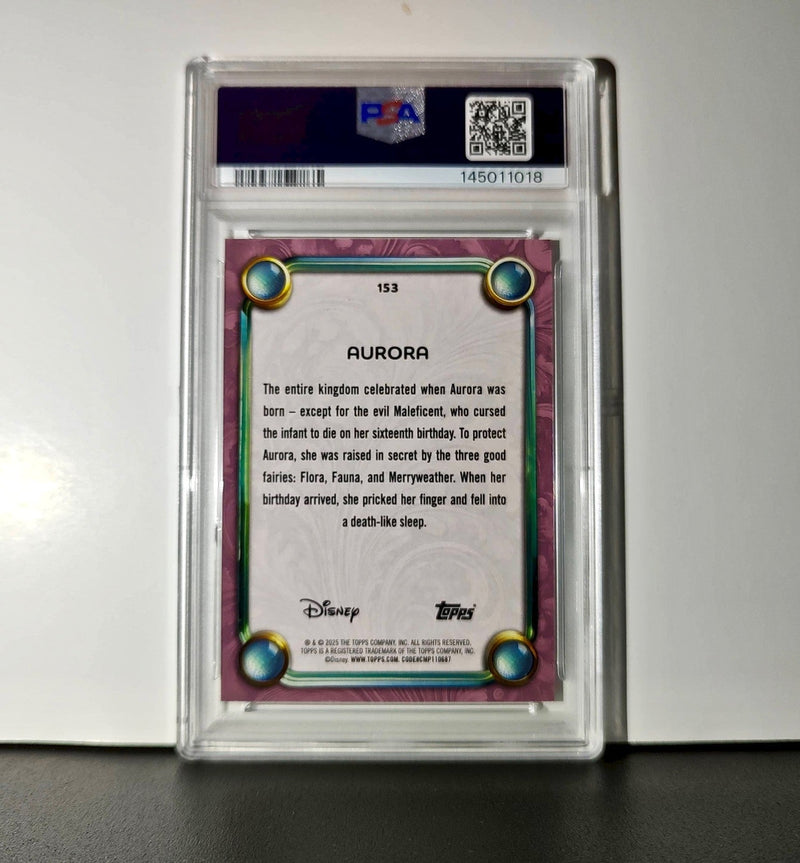 Aurora 2025 Topps Disney Cartoon Princess #153 Card Sleeping Beauty PSA 9
