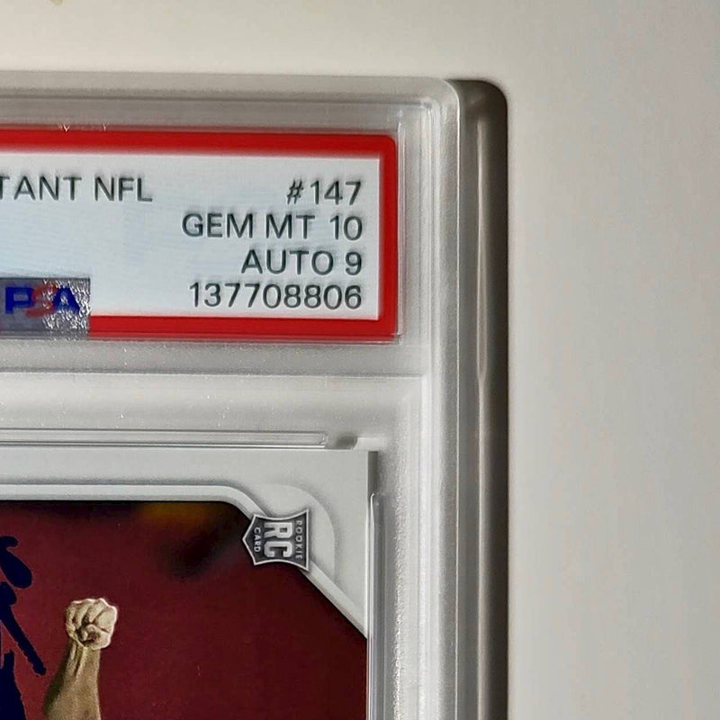 Jake Bates Rookie 2024 Panini NFL #147 Detroit Lions PSA 10 Auto 9