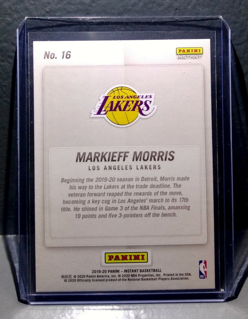 Markieff Morris 2020 Panini LA Lakers NBA Champions #16 Basketball Card