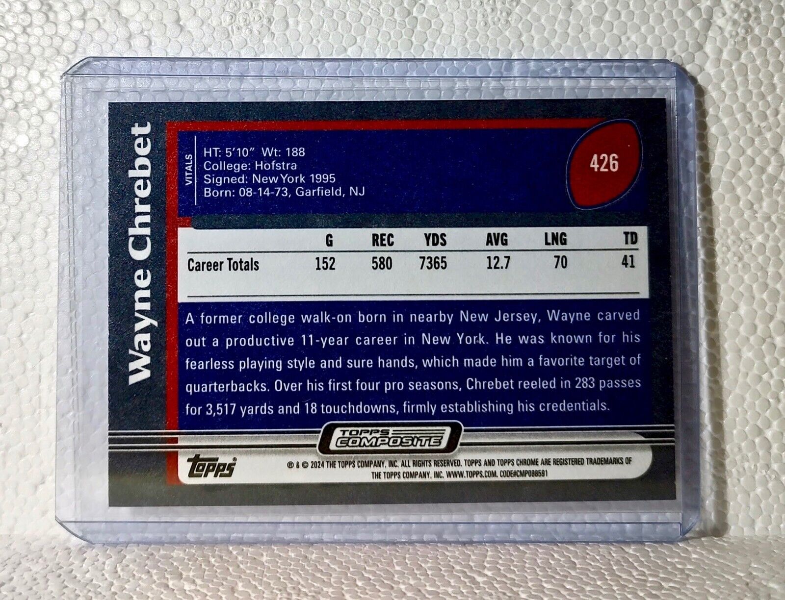 Wayne Chrebet 2023 Topps NFL #426 Composite Football Card New York Giants