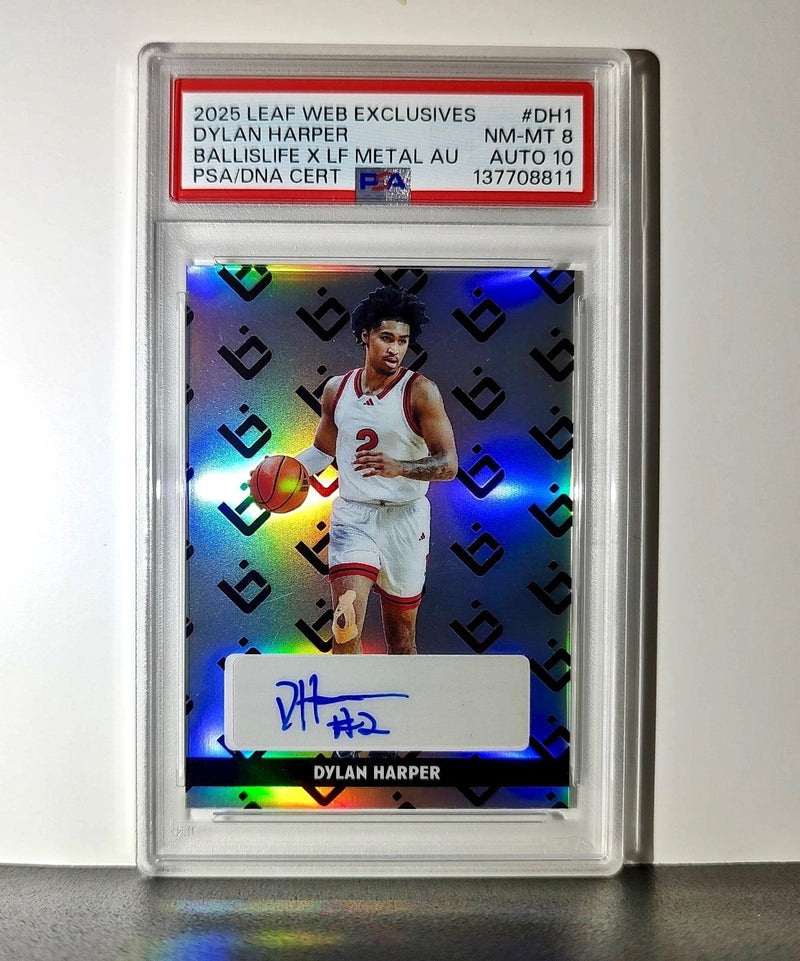 Dylan Harper 2025 Leaf Metal #BILA-DH1 Refractor PSA 8 Auto 10