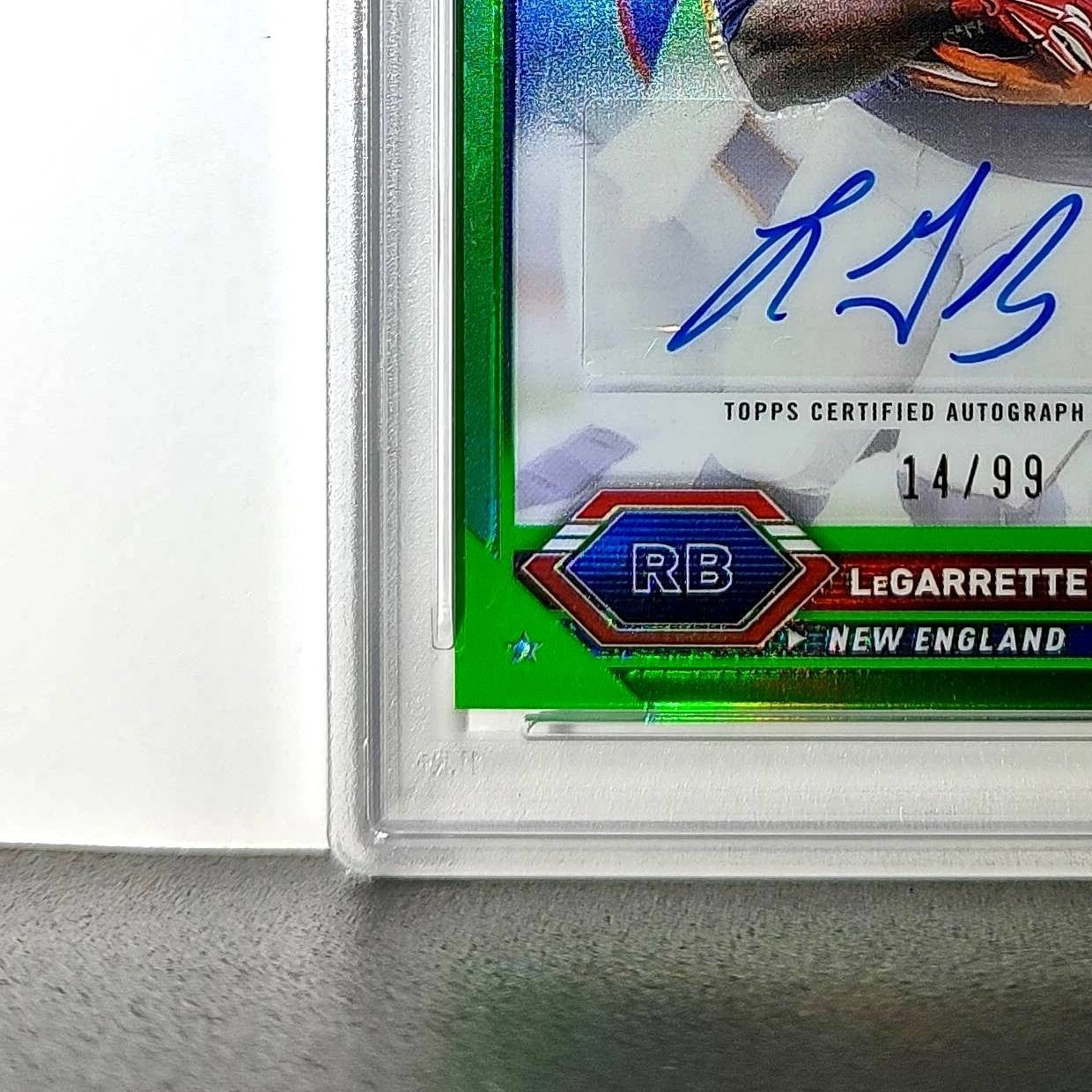 LeGarrette Blount 2023 Topps Chrome #TCA-LB Green Refractor 14/99 PSA 10 Auto 10