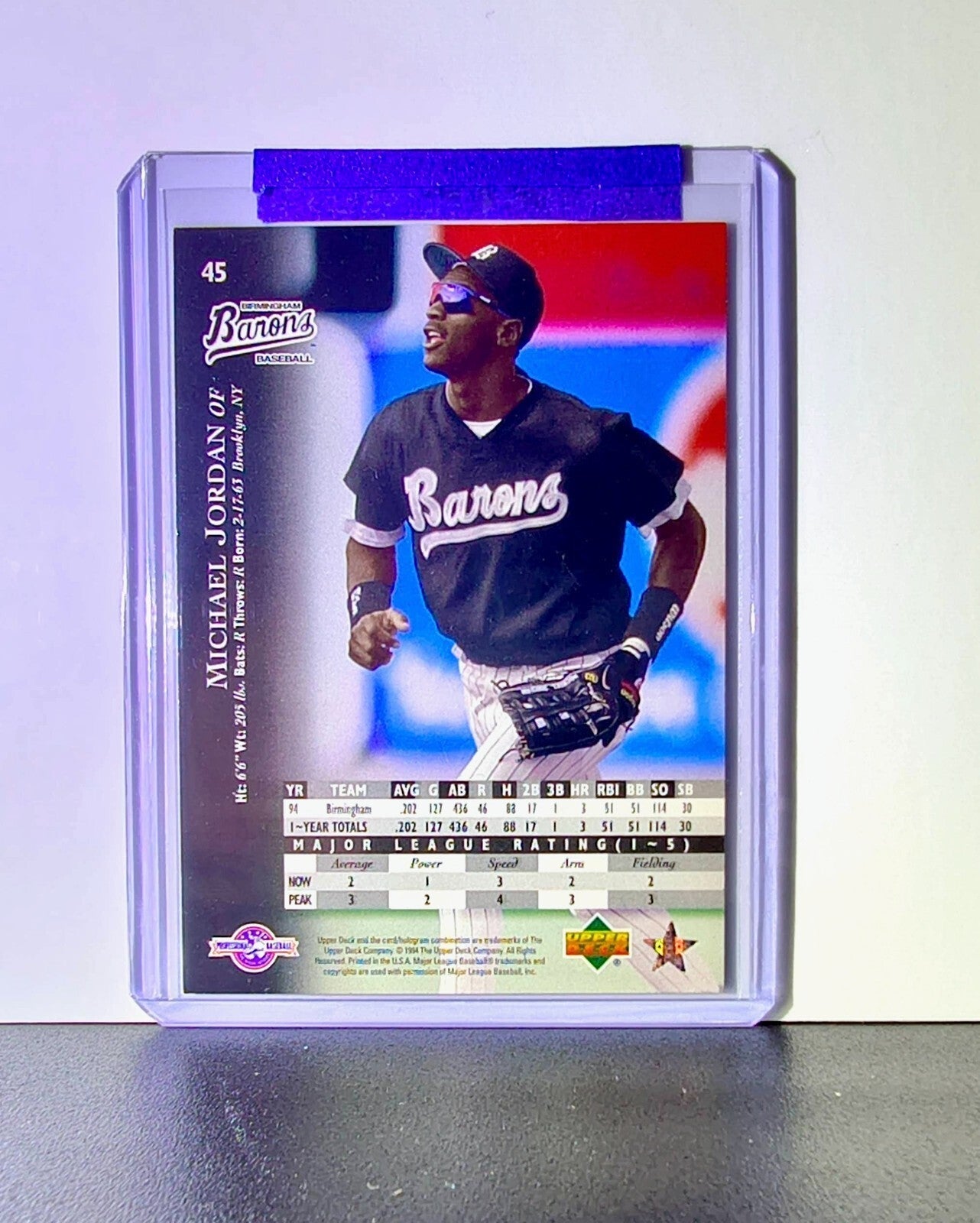 Michael Jordan 1995 Upper Deck Minor League #45 Basketball Card Chicago Bulls