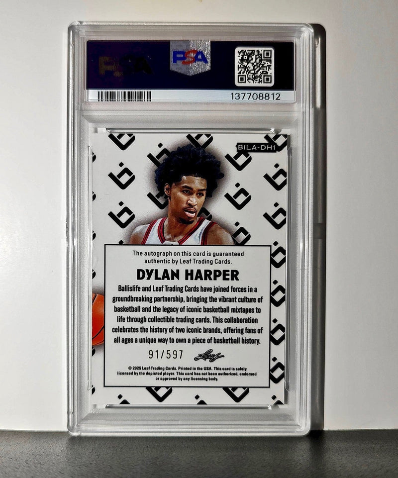 Dylan Harper 2025 Leaf Metal #BILA-DH1 Refractor PSA 9 Auto 10