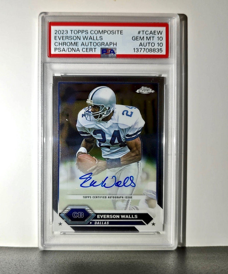 Everson Walls 2023 Topps Chrome #TCA-EW PSA 10 Auto 10