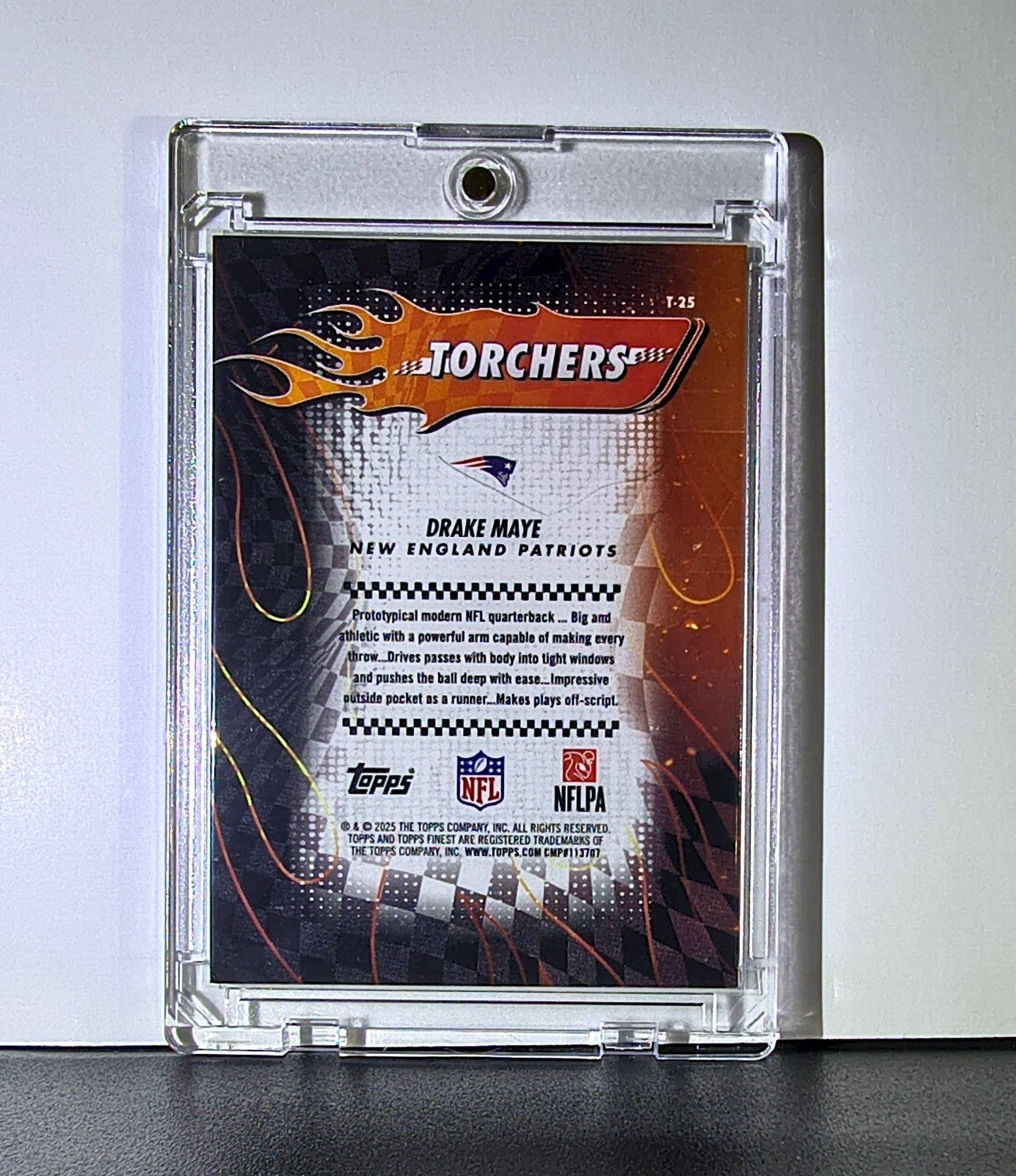 Drake Maye Rookie 2025 Topps Finest NFL #T-25 Torchers Card New England Patriots