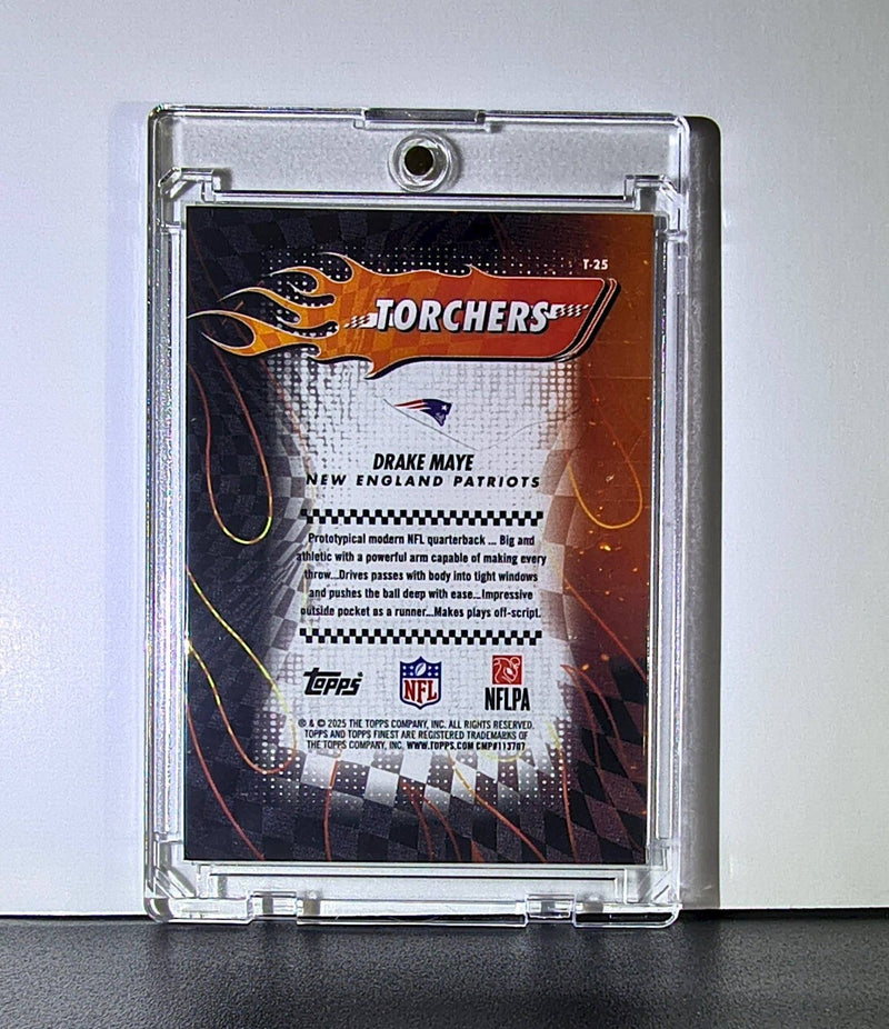 Drake Maye Rookie 2025 Topps Finest NFL #T-25 Torchers Card New England Patriots