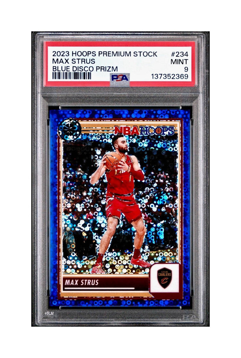 Max Strus 2023 Panini Hoops Premium #234 27/99 Blue Disco Prizm PSA 9 Mint