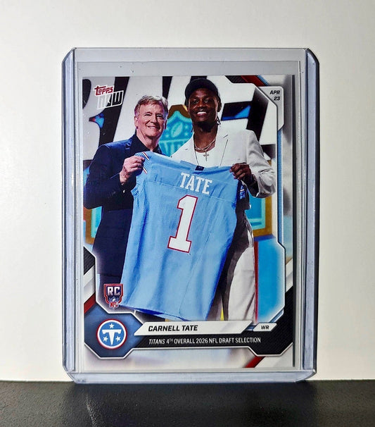 Carnell Tate Rookie 2026 Topps Now Draft Night #CTAT Card Tennessee Titans