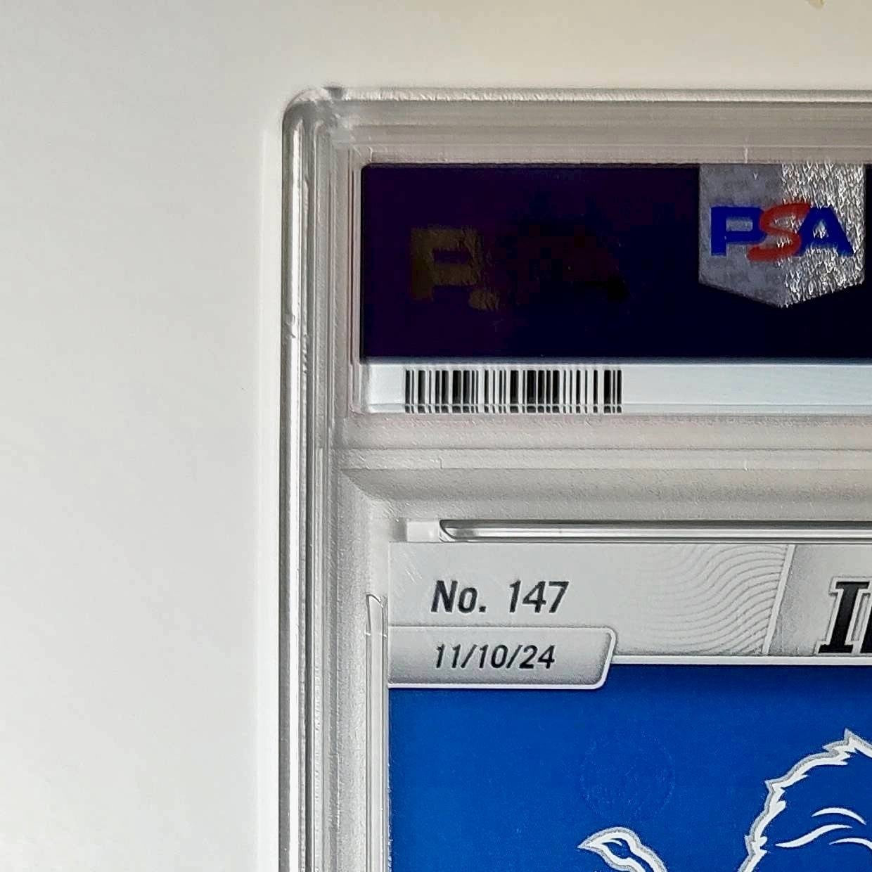 Jake Bates Rookie 2024 Panini NFL #147 Detroit Lions PSA 10 Auto 9
