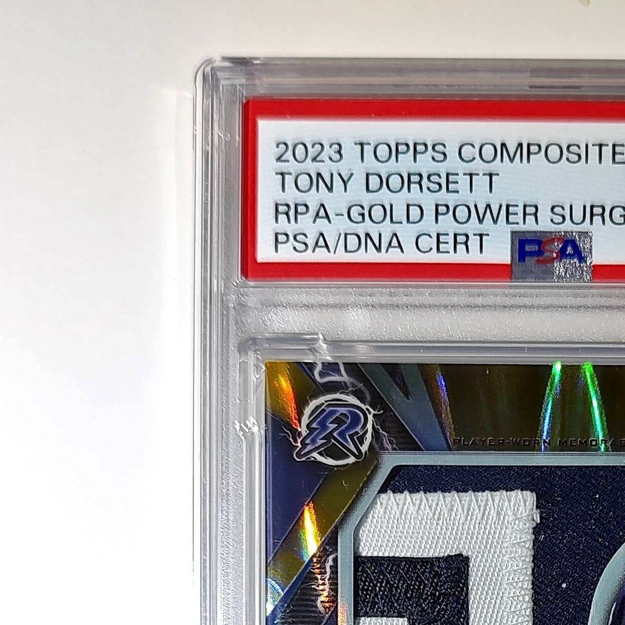Tony Dorseett 2023 Topps #RPA-TDR Resurgence Patch Gold 41/50 PSA 8 Auto 10