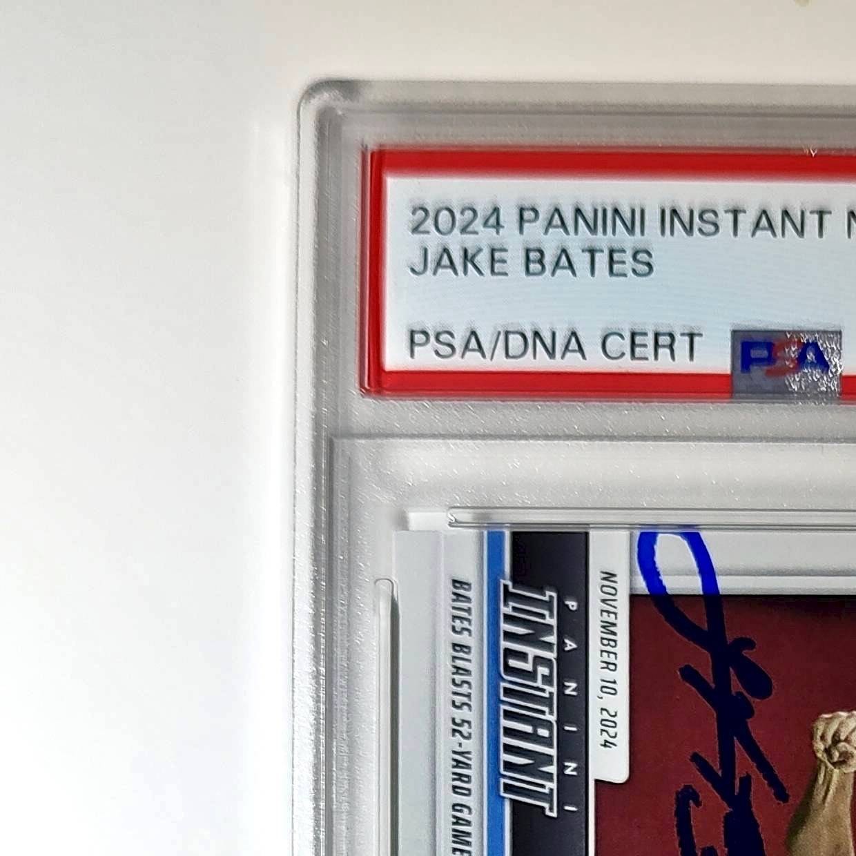 Jake Bates Rookie 2024 Panini NFL #147 Detroit Lions PSA 10 Auto 9