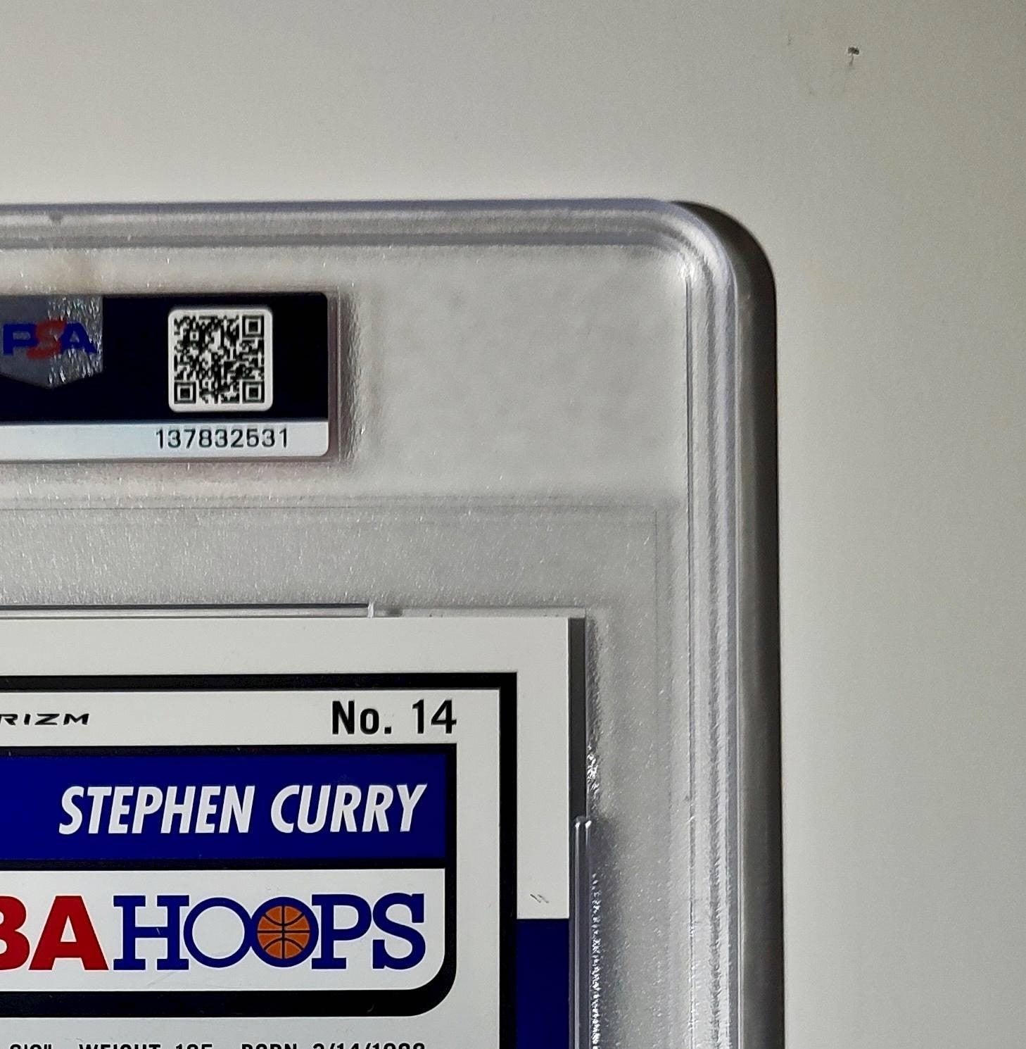 Stephen Curry 2023 Panini Premium Stock NBA Hoops #14 Jumbo Refractor PSA 9 Mint