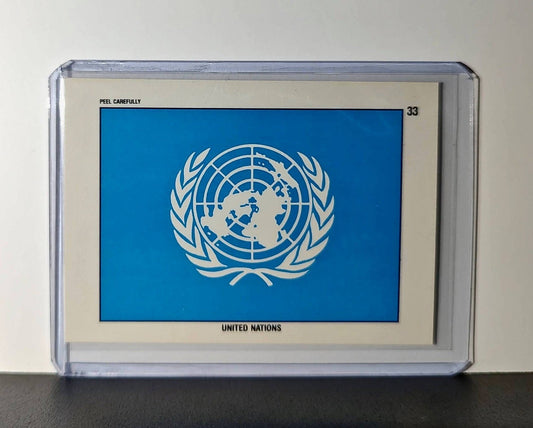 United Nations Flag 1991 Topps Desert Storm #33 Sticker Card
