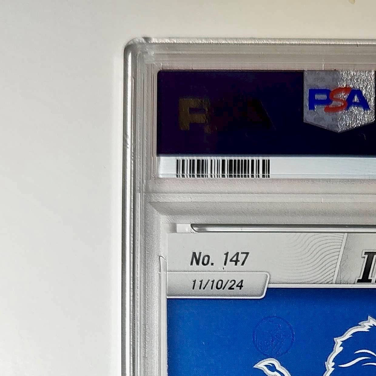 Jake Bates Rookie 2024 Panini NFL #147 Detroit Lions PSA 9 Auto 9