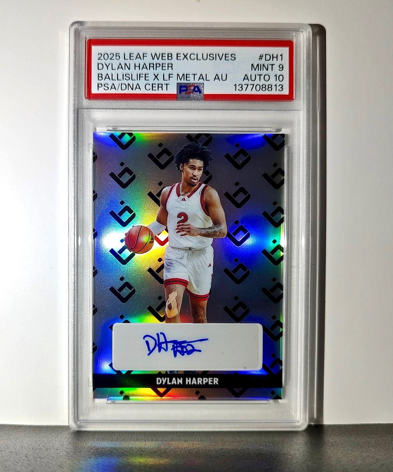 Dylan Harper 2025 Leaf Metal #BILA-DH1 Refractor PSA 9 Auto 10