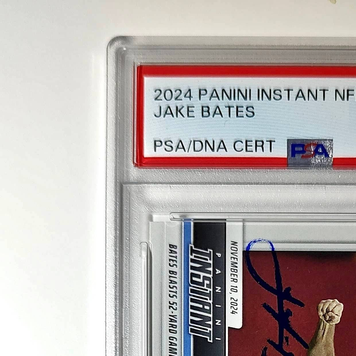 Jake Bates Rookie 2024 Panini NFL #147 Detroit Lions PSA 9 Auto 9