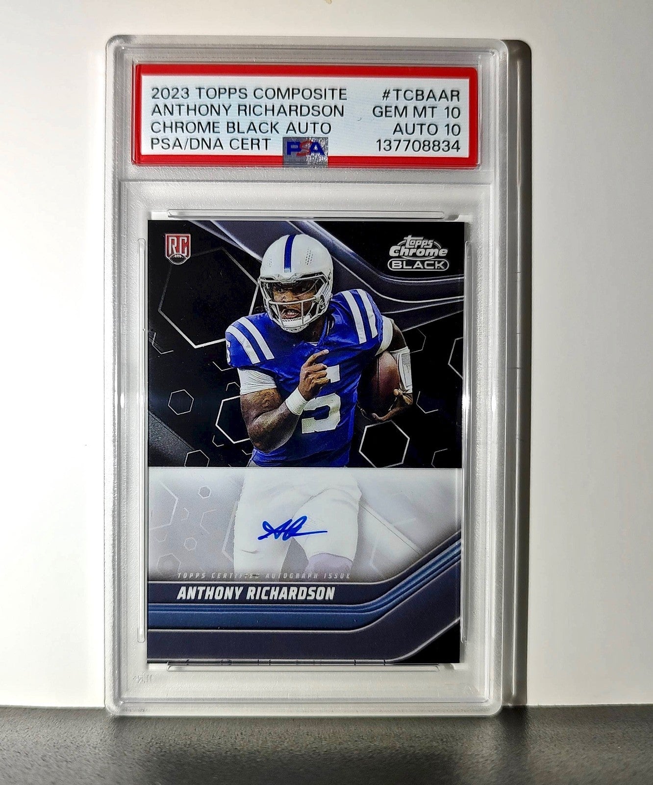 Anthony Richardson 2023 Topps Chrome Black #TCBA-AR PSA 10 Auto 10