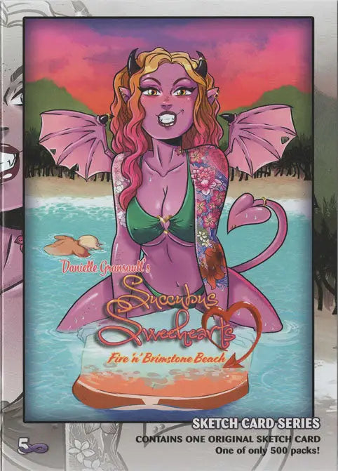 5finity 2021 Danielle Gransaull’s Succubus Sweethearts Fire n Brimstone Beach Sketch Card Pack - Non-Sport Sealed