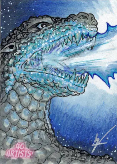 Fierce dragon head sketch card by Jason Worthington for the Master Set 5finity 2022