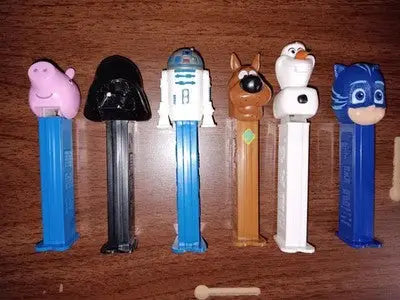 6 PEZ DISPENSERS R2-D2 DARTH VADER Scooby Doo Olaf PJ Masks Peppa Pig Pre-Owned - Collectibles