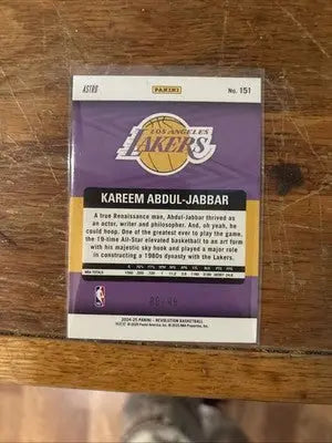 2024-25 Panini Revolution Legends Kareem Abdul-Jabbar #151 Blue Astro /99 - Basketball Card Single