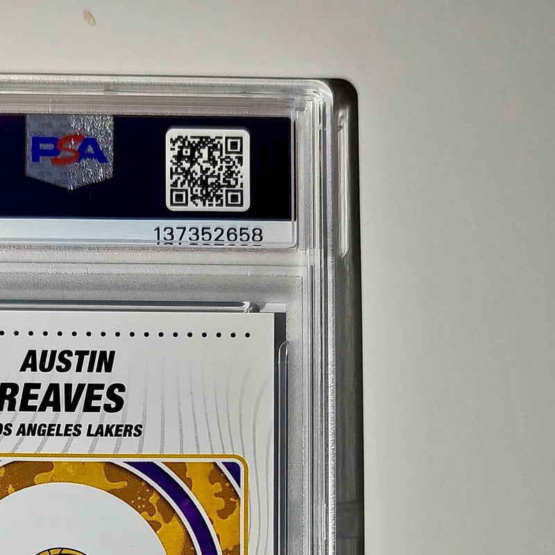 Austin Reaves 2023-24 Panini Sticker Cards #34 141/200 Blue Foil PSA 8 NM-MT