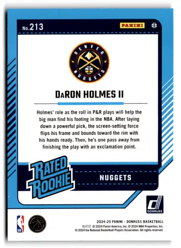 2024-25 Donruss Holo Green Laser #213 DaRon Holmes II NM-MT RC Rookie N ID:81280 - Basketball Card Single