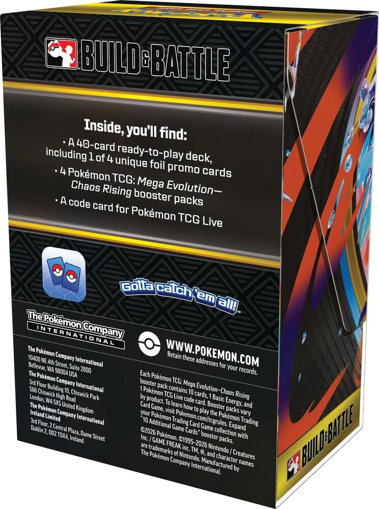 Pokemon Mega Evolution: Chaos Rising Build & Battle Box | Columbia Sports Cards | Columbia Hobby - Sports Card Boxes - Toploaders - Card Savers.