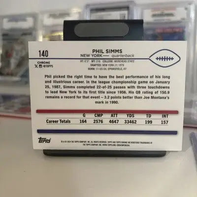 2024 Topps Chrome PHIL SIMMS Magenta Speckle Refractor /399 #140 - Football Card Single