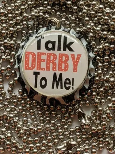 7 -Roller Derby bottle-cap ball chain necklace - Collectibles