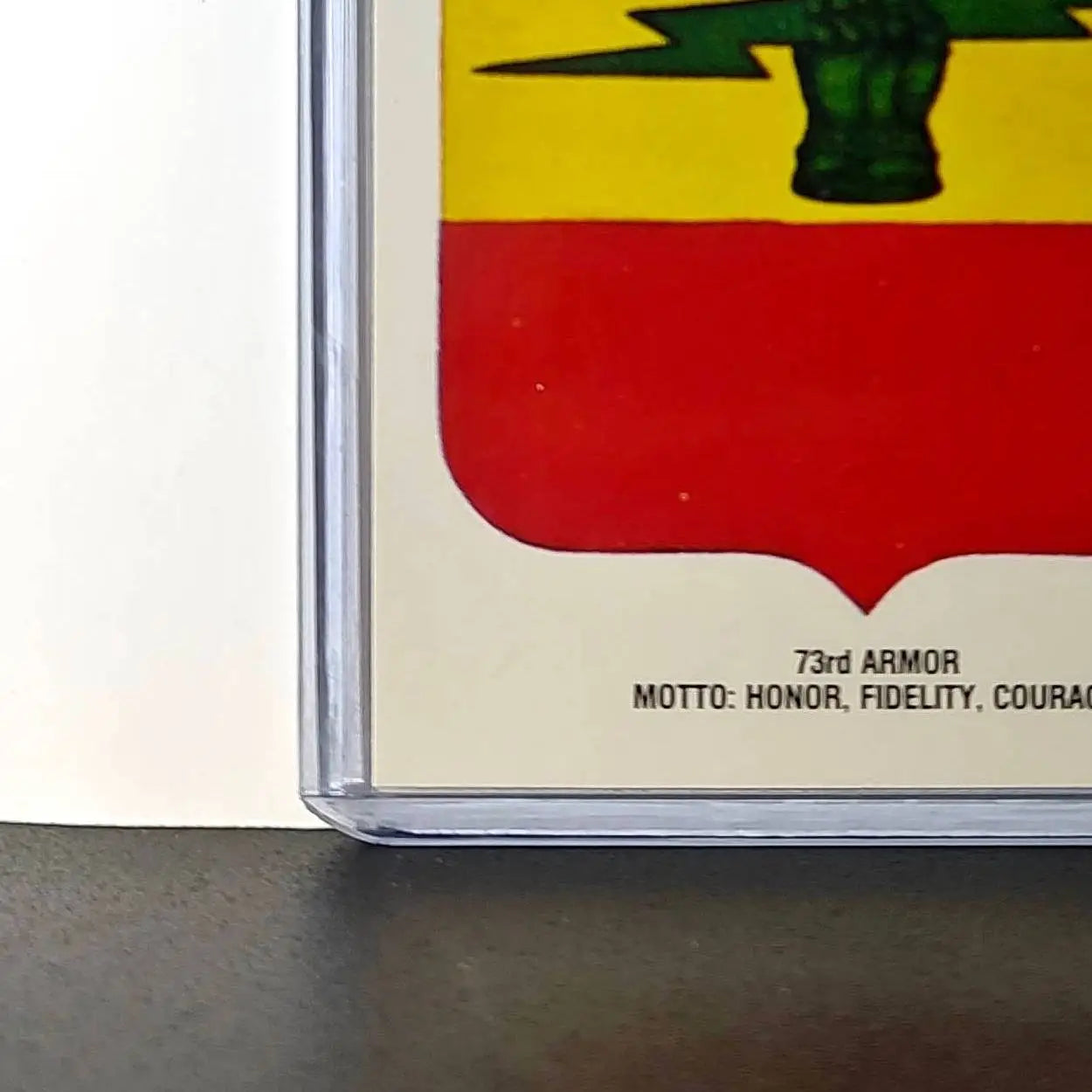 73 Armor Motto: Honor Fidelity Courage 1991 Topps Desert Storm #6 Sticker