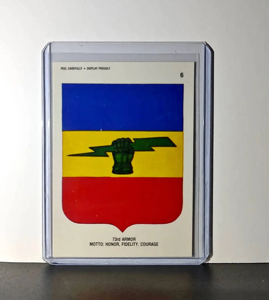 73 Armor Motto: Honor Fidelity Courage 1991 Topps Desert Storm #6 Sticker - Non-Sports Card Single